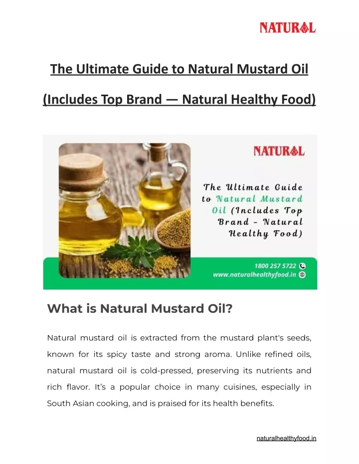 the ultimate guide to natural mustard oil