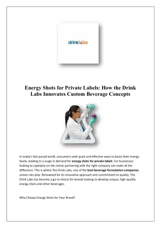 energy shots for private labels how the drink