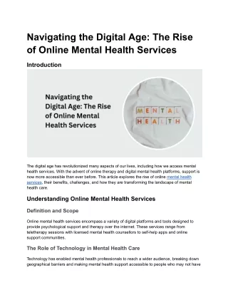 Navigating the Digital Age_ The Rise of Online Mental Health Services