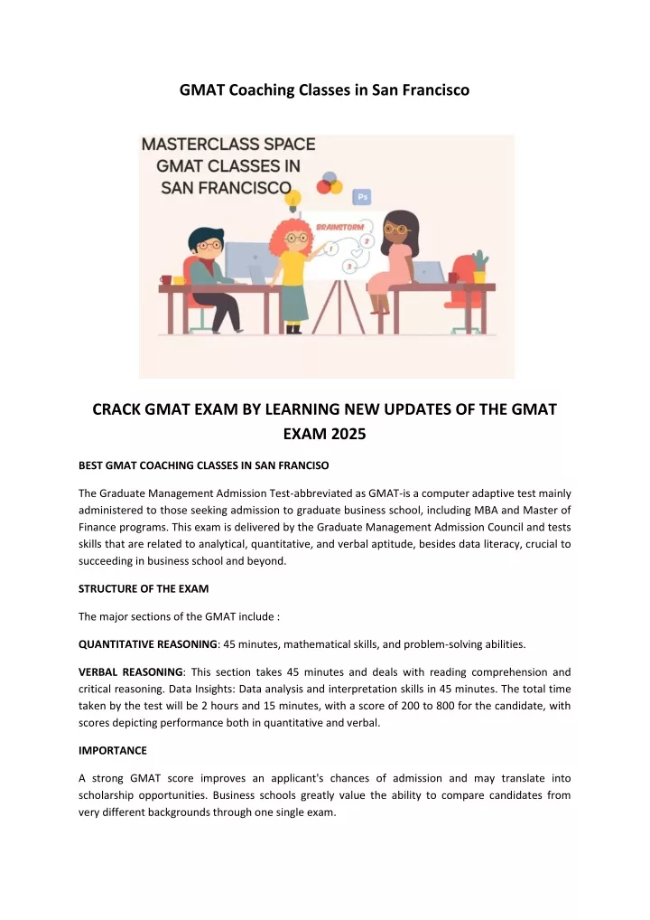 gmat coaching classes in san francisco