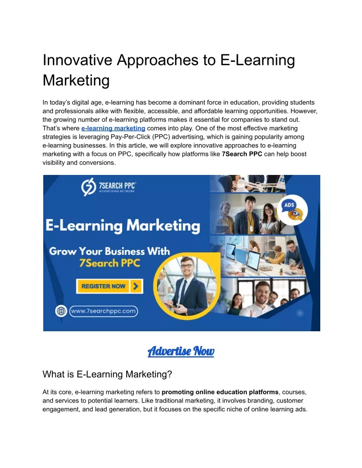 innovative approaches to e learning marketing