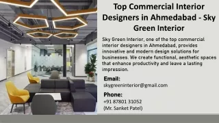 Top Commercial Interior Designers in Ahmedabad - Sky Green Interior