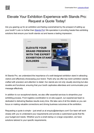Elevate Your Exhibition Experience with Stands Pro