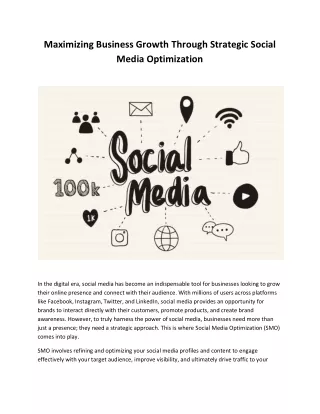 Maximizing Business Growth Through Strategic Social Media Optimization