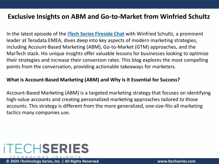 exclusive insights on abm and go to market from