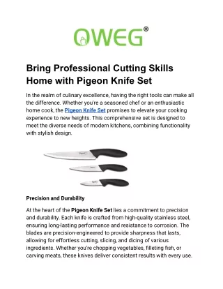 Oweg - Slice and Dice in Style - Pigeon Knife Set