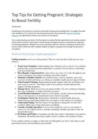 top tips for getting pregnant strategies to boost