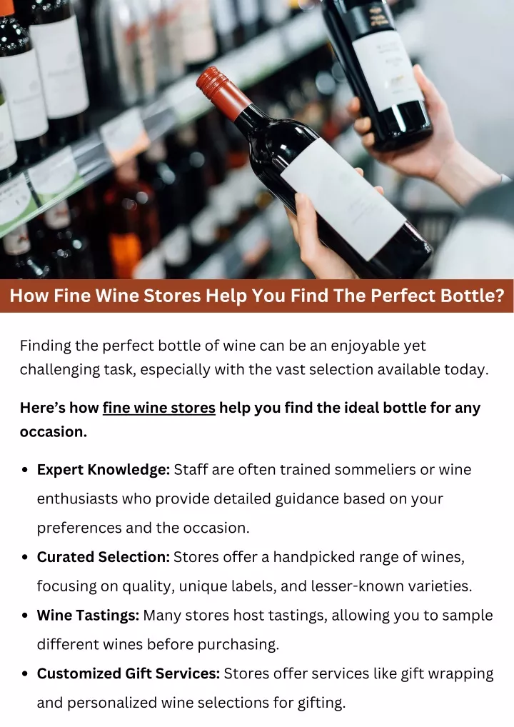 how fine wine stores help you find the perfect