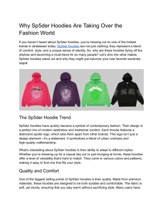 Why Sp5der Hoodies Are Taking Over the Fashion World