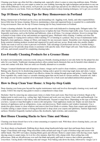 Cleaning Your Home: Tips for Effective Stain Removal