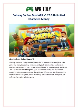 Subway Surfers Mod APK v3.25.0 Unlimited Character, Money