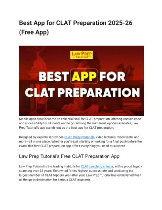 Best App for CLAT Preparation 2025-26 (Free App)