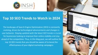 Top 10 SEO Trends to Watch in 2024 - Kinsh Technologies