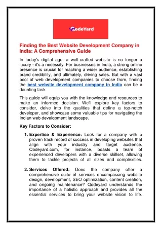 finding the best website development company