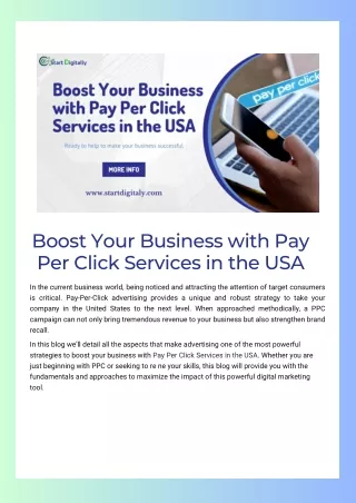 Boost Your Business with Pay Per Click Services in the USA