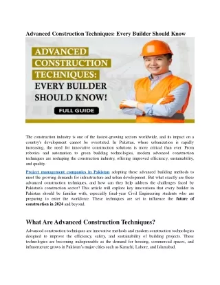 advanced construction techniques every builder