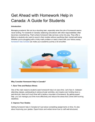 get ahead with homework help in canada a guide