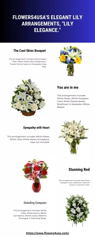 Flowers4usa's elegant lily arrangements, Lily Elegance.