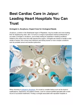 Best Cardiac Care in Jaipur_ Leading Heart Hospitals You Can Trust