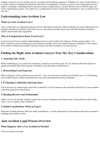 Finding the Right Auto Accident Lawyers Near Me: Key Considerations