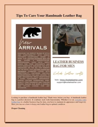 Tips To Care Your Handmade Leather Bag