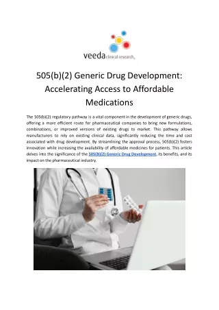 505(B)(2) Generic Drug Development