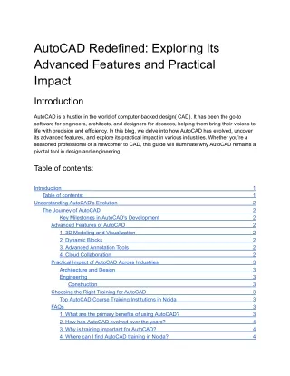 AutoCAD Redefined_ Exploring Its Advanced Features and Practical Impact