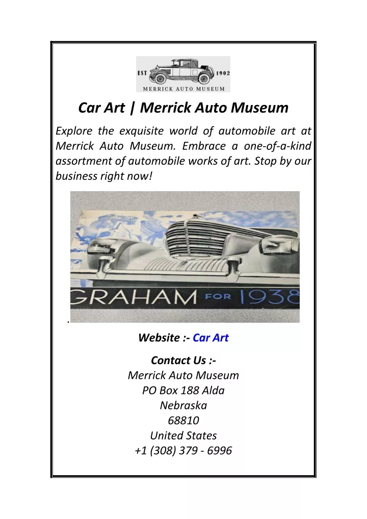 car art merrick auto museum