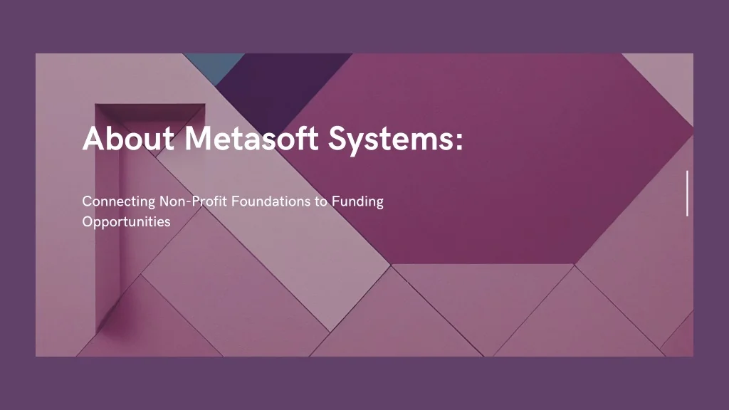 PPT - About Metasoft Systems:Connecting Non-Profit Foundations to ...