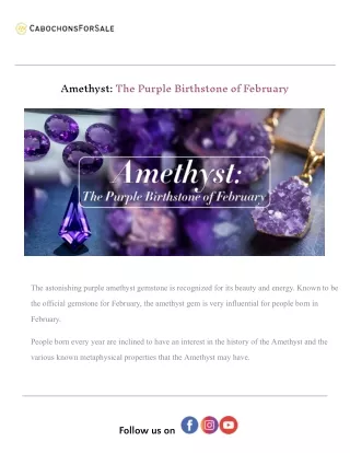 Amethyst The Purple Birthstone of February