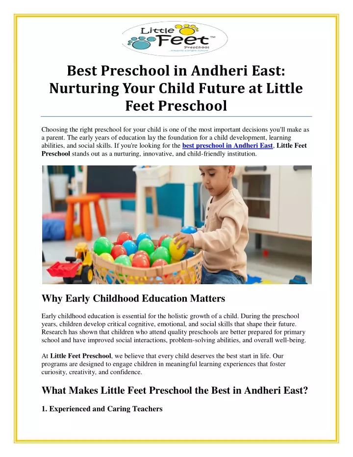 best preschool in andheri east nurturing your