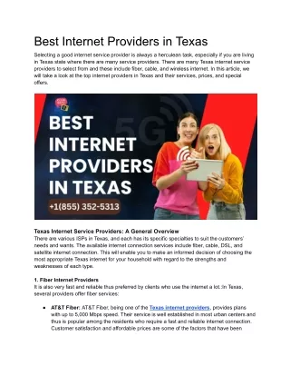 Best Internet Providers in Texas