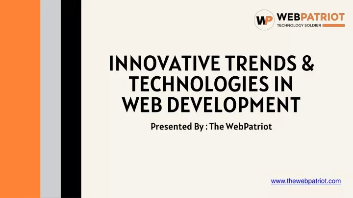 innovative trends technologies in web development