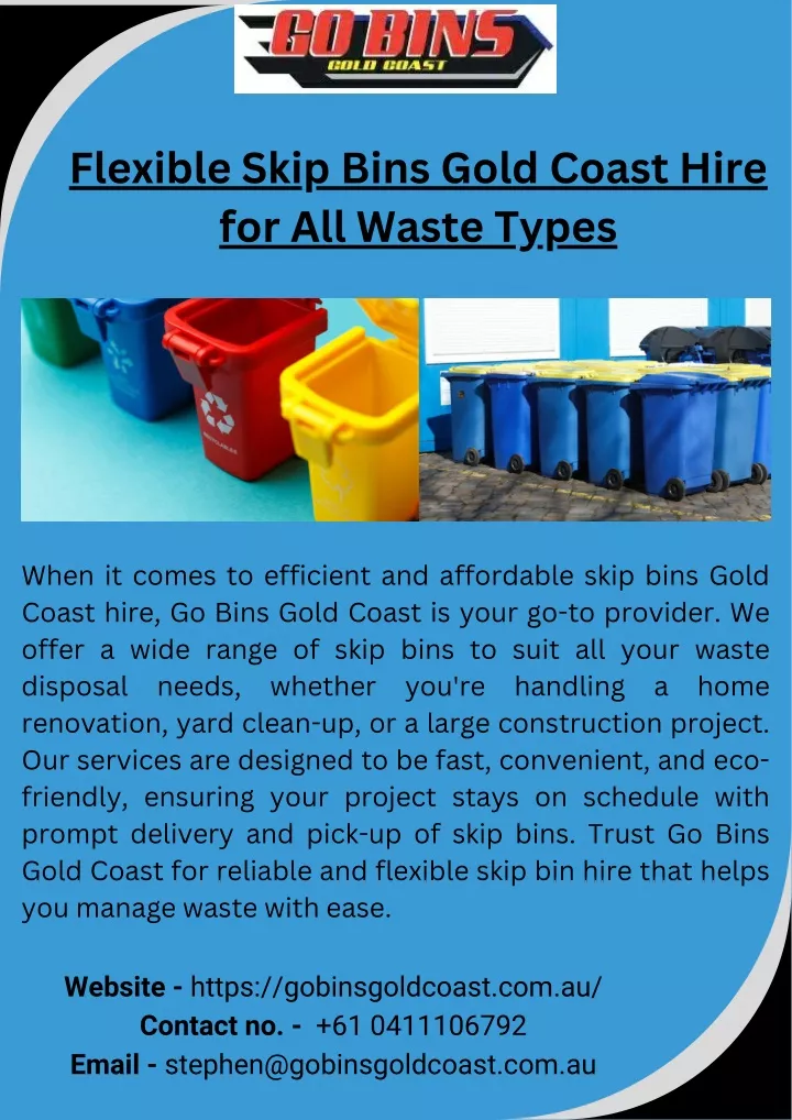 flexible skip bins gold coast hire for all waste