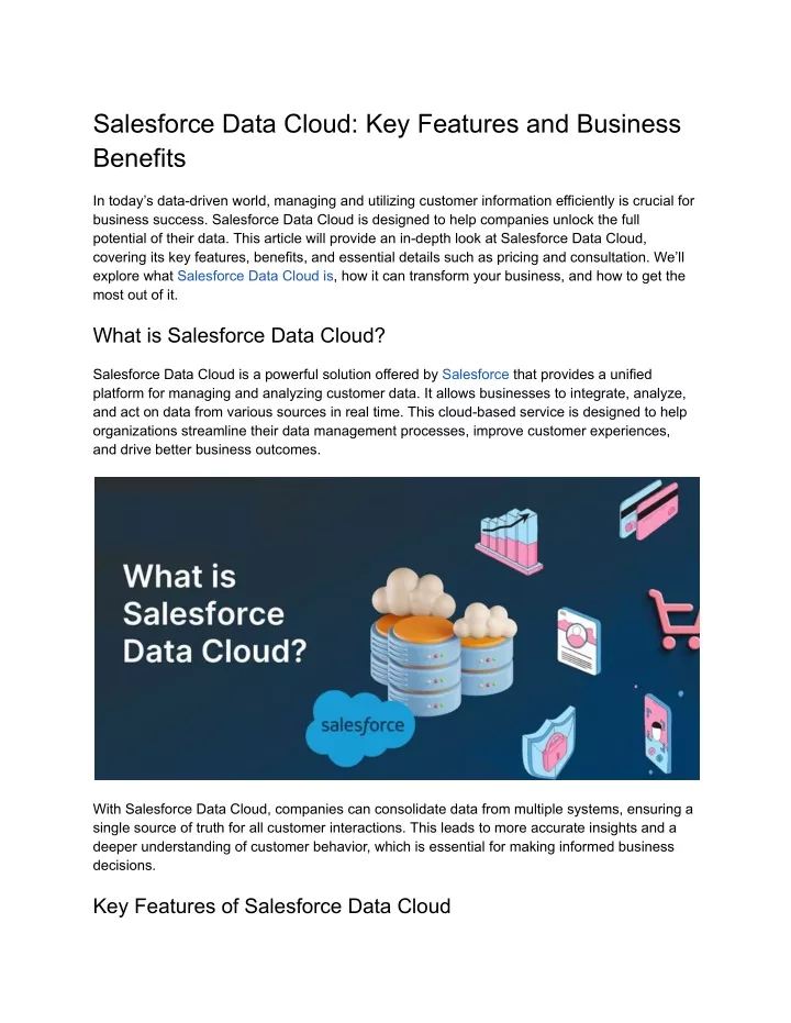 salesforce data cloud key features and business