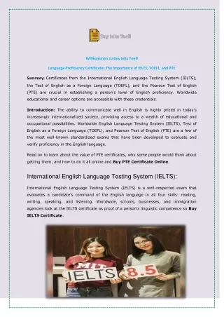 Language Proficiency Certificates The Importance of IELTS, TOEFL, and PTE