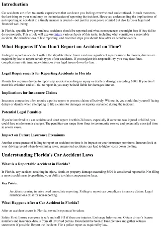 What Happens If You Don't Report an Accident on Time?