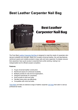 Best Leather Carpenter Nail Bag