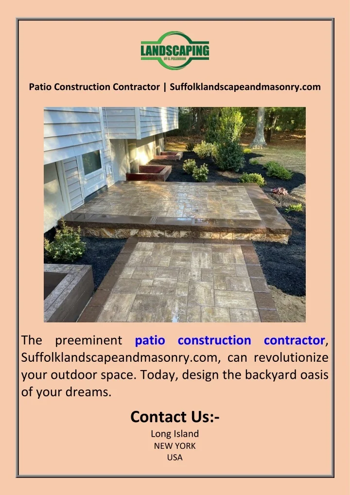 PPT - Patio Construction Contractor Suffolklandscapeandmasonry.com ...