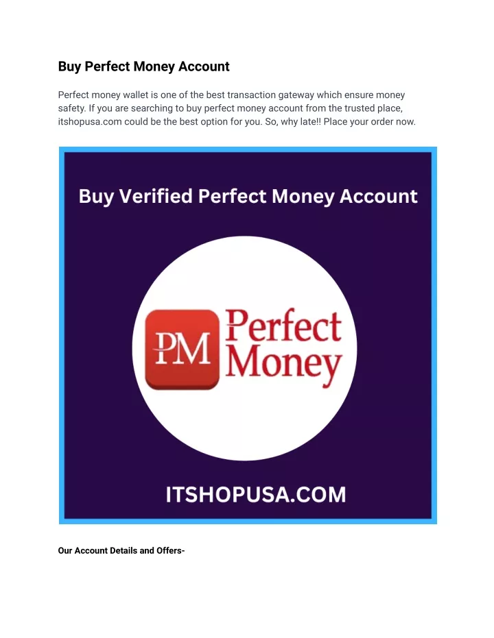 buy perfect money account