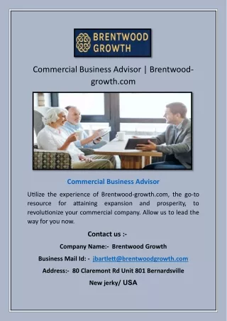 Commercial Business Advisor | Brentwood-growth.com