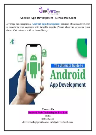 Android App Development | Derivedweb.com