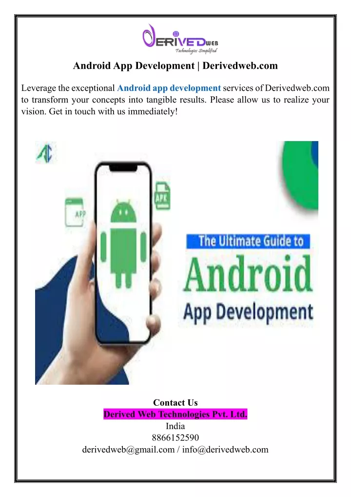 android app development derivedweb com leverage