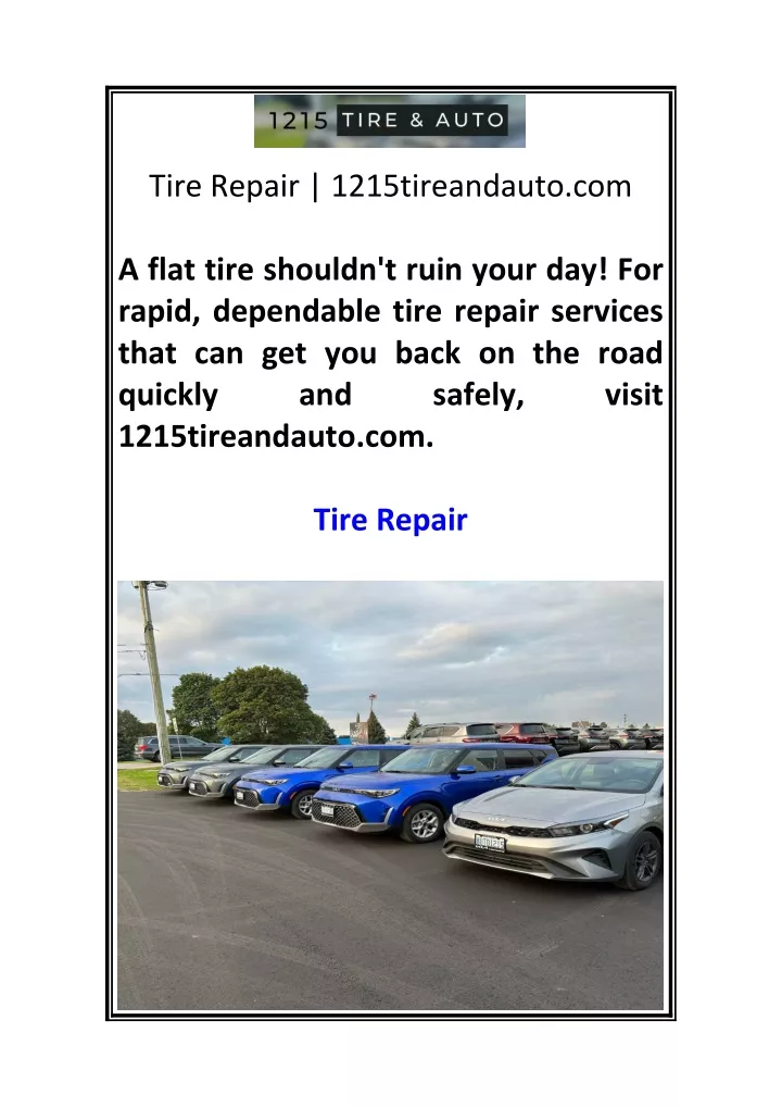 tire repair 1215tireandauto com