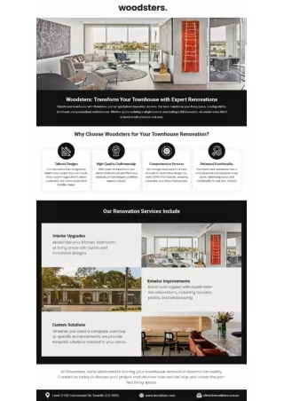 Why Choose Woodsters for Your Townhouse Renovation?