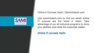 online it courses vashi samiinfotech