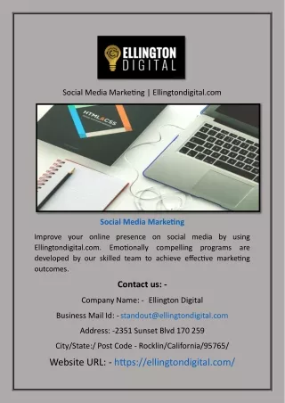 Social Media Marketing | Ellingtondigital.com