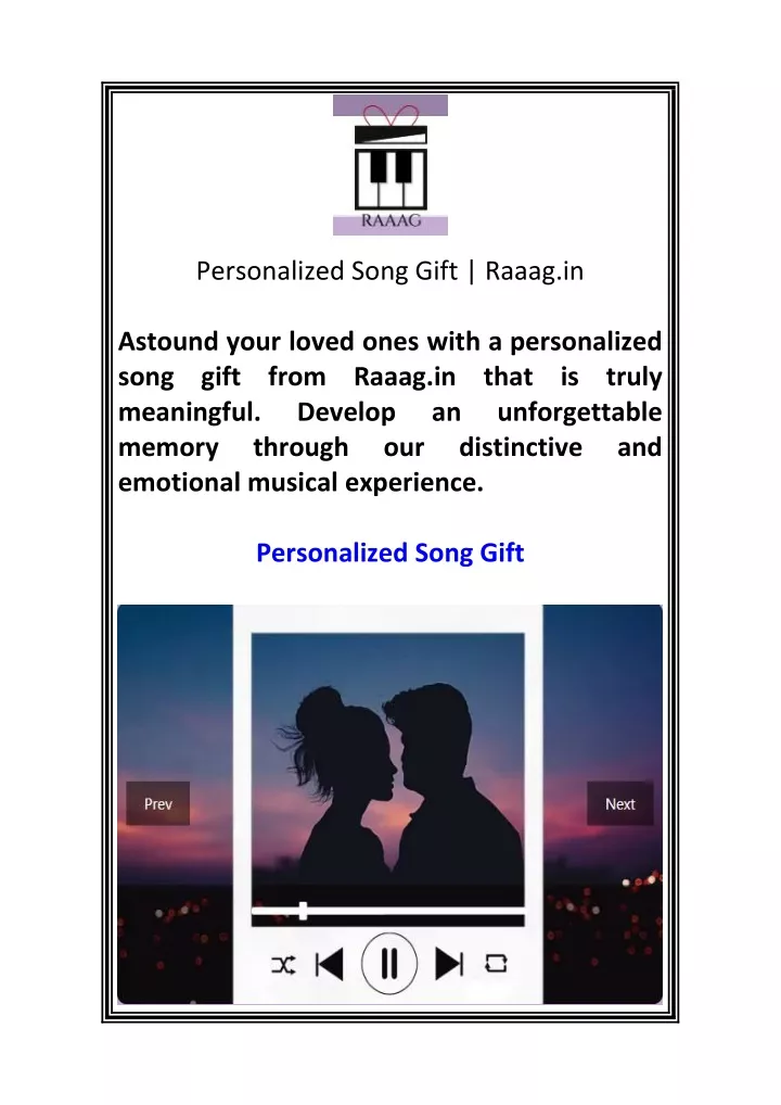 personalized song gift raaag in