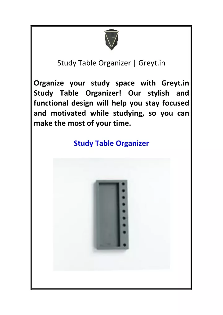 study table organizer greyt in