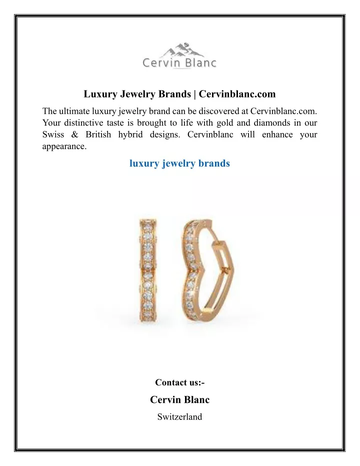 luxury jewelry brands cervinblanc com